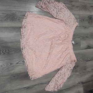 Delirious Blush Lace Off-Shoulder Blouse